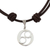 Sterling silver pendant necklace, 'Ometeotl' - Taxco Sterling Silver and Leather Pendant Necklace
