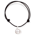 Sterling silver pendant necklace, 'Ometeotl' - Taxco Sterling Silver and Leather Pendant Necklace