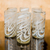 Vasos altos de vidrio soplado, (juego de 6) - Juego de 6 vasos altos blancos reciclados soplados de México