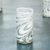 Blown glass highball glasses, 'Whirling White' (set of 6) - Set of 6 Blown Recycled White Highball Glasses from Mexico (image 2c) thumbail