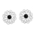 Sterling silver drop earrings, 'Sparkling Dahlia' - Sterling Silver and Ceramic Drop Earrings from Mexico (image 2a) thumbail