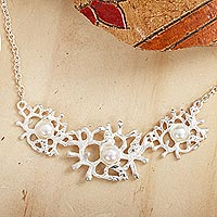 Cultured pearl pendant necklace, Taxco Brilliance