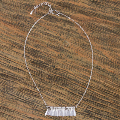 Sterling silver pendant necklace, 'Chime Garland' - Sterling Silver Pendant Necklace by Mexican Artisans