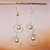 Sterling silver dangle earrings, 'Satellite Spheres' - Sterling Silver Hoop Dangle Earrings by Mexican Artisans thumbail