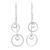 Sterling silver dangle earrings, 'Satellite Spheres' - Sterling Silver Hoop Dangle Earrings by Mexican Artisans (image 2a) thumbail