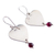 Garnet dangle earrings, 'Spiral Hearts' - Heart Shaped Garnet Dangle Earrings by Mexican Artisans