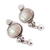 Cultured pearl drop earrings, 'Magic Aura' - Cultured Pearl and Sterling Silver Earrings from Mexico (image 2d) thumbail