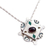 Garnet and malachite pendant necklace, 'Energy Center' - Garnet Malachite and 925 Silver Pendant Necklace from Mexico (image 2d) thumbail