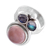 Rose quartz and labradorite cocktail ring, 'Energy in Unity' - Rose Quartz and Labradorite Cocktail Ring from Mexico (image 2d) thumbail