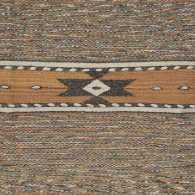 Zapotec wool rug, 'Golden Brown Forest' (2.5x4.5) - Handwoven Zapotec Wool Rug in Golden Brown (2.5x4.5)