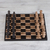 Marble chess set, 'Worthy Match' - Marble Chess Set in Beige and Black from Mexico (image 2c) thumbail