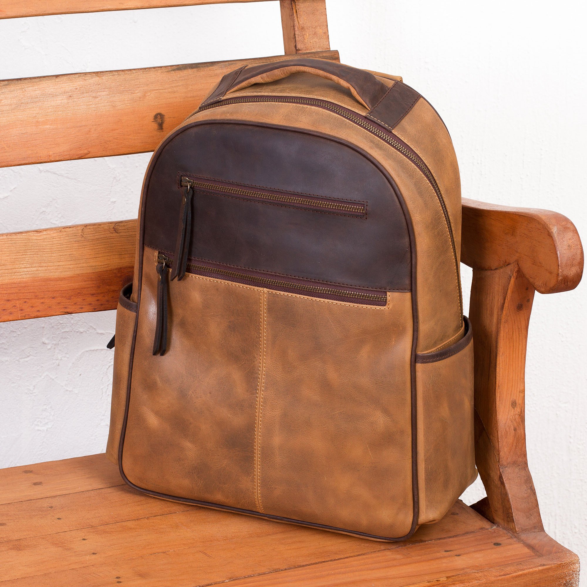 Men S Handcrafted Brown Leather Backpack From Mexico All Terrain Adventure