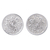 Sterling silver button earrings, 'Aztec History' - Mexican Archaeology Aztec Calendar Earrings in Silver 925