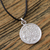 Sterling silver pendant necklace, 'Aztec History' - Mexican Aztec Calendar Unisex Necklace in Silver 925 (image 2) thumbail