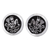Sterling silver stud earrings, 'Maya Chac Mool' - Mexican Handcrafted Enameled Sterling Silver Stud Earrings thumbail