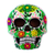 Ceramic mask, 'Skeleton Fiesta' - Handcrafted Floral Ceramic Skeleton Mask thumbail
