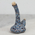 Ceramic oil bottle, 'Sky Fiesta' - Hand-Painted Ceramic Oil Bottle in Blue from Mexico