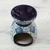 Ceramic oil warmer, 'Guanajuato Blue' - Handcrafted Floral Geometric Ceramic Oil Warmer thumbail