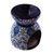 Ceramic oil warmer, 'Guanajuato Blue' - Handcrafted Floral Geometric Ceramic Oil Warmer (image 2e) thumbail