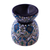 Ceramic oil warmer, 'Guanajuato Blue' - Handcrafted Floral Geometric Ceramic Oil Warmer (image 2f) thumbail