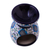 Ceramic oil warmer, 'Guanajuato Blue' - Handcrafted Floral Geometric Ceramic Oil Warmer (image 2g) thumbail