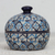 Ceramic decorative jar, 'Drops of the Sky' - Hand-Painted Ceramic Decorative Jar in Blue from Mexico thumbail