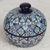 Ceramic decorative jar, 'Drops of the Sky' - Hand-Painted Ceramic Decorative Jar in Blue from Mexico (image 2b) thumbail