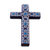 Ceramic wall cross, 'Traditions' - Hand Painted Ceramic Cross with Blue Floral Motifs (image 2c) thumbail
