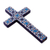 Ceramic wall cross, 'Traditions' - Hand Painted Ceramic Cross with Blue Floral Motifs (image 2d) thumbail
