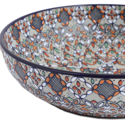 Ceramic fruit bowl, 'Guanajuato Festivals' - Hand-Painted Ceramic Fruit Bowl from Mexico