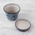Small ceramic planter and saucer, 'Guanajuato Azul' - Artisan Crafted Plant Pot and Saucer in Blue and Green (image 2d) thumbail