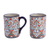 Ceramic mug, 'Playful Flora' - Multicolored Ceramic Mug Crafted in Mexico (image 2a) thumbail