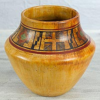 Ceramic decorative vase, 'Desert Gold' - Southwest Inspired Artisan Crafted Ceramic Decorative Vase
