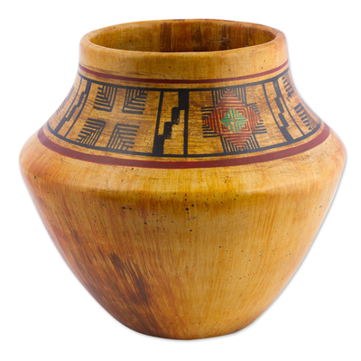 Southwest Inspired Artisan Crafted Ceramic Decorative Vase