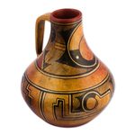 Ceramic decorative vase, 'Legacy of the North' - Handcrafted Vintage Style Ceramic Pitcher Vase from Mexico