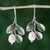 Cultured pearl dangle earrings, 'Iridescent Pears' - Dangle Earrings with Cultured Pearls and 925 Silver Leaves thumbail