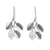 Cultured pearl dangle earrings, 'Iridescent Pears' - Dangle Earrings with Cultured Pearls and 925 Silver Leaves (image 2a) thumbail