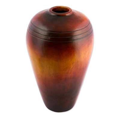 Handcrafted Tall Ceramic Decorative Vase from Mexico