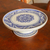 Majolica ceramic cake stand, 'Floral Tradition' (12 inch) - Handcrafted Blue Floral Ceramic Cake Stand (12 Inch) thumbail
