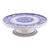 Majolica ceramic cake stand, 'Floral Tradition' (12 inch) - Handcrafted Blue Floral Ceramic Cake Stand (12 Inch) (image 2a) thumbail