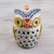 Ceramic creamer, 'Night Bird' - Handcrafted Majolica Ceramic Owl Creamer from Mexico thumbail