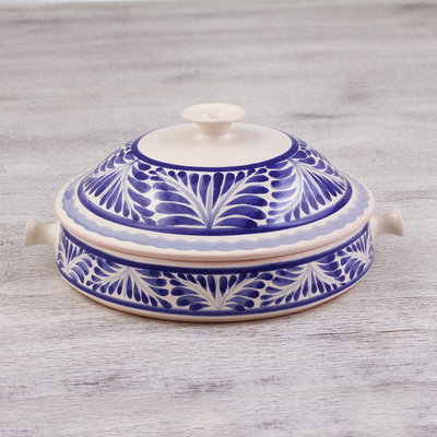 Ceramic salsa bowl, 'Taste of Mexico' (7.75 inch) - Traditional 7.75 Inch Majolica Salsa Bowl from Mexico