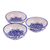 Ceramic serving dish, 'Floral Tradition' (triple) - Floral Majolica Ceramic Triple Serving Dish from Mexico (image 2a) thumbail