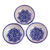 Ceramic serving dish, 'Floral Tradition' (triple) - Floral Majolica Ceramic Triple Serving Dish from Mexico (image 2f) thumbail