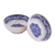 Ceramic bowls, 'Floral Tradition' (pair) - Two Hand-Painted Majolica Ceramic Floral Bowls from Mexico (image 2c) thumbail