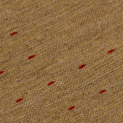 Alfombra de lana, (2,5x5) - Tapete tejido a mano de lana zapoteca en color ámbar (2.5x5)