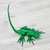 Wood figurine, 'Folkloric Lizard in Green' - Hand-Painted Green Lizard Figurine from Mexico