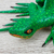 estatuilla de madera - Figura de lagarto verde pintada a mano, de México