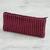 Wool coin purse, 'Striped Companion' - Striped Wool Coin Purse in Carnation and Magenta from Mexico