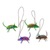Wood alebrije ornaments, 'Colorful Mice' (set of 5) - Five Hand-Painted Mouse Alebrije Ornaments from Mexico thumbail